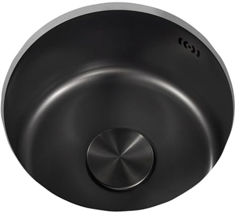 JTPMYFT Fregadero de Cocina Redondo Negro, Fregadero de Barra de Acero Inoxidable 304 de un Solo Seno, Fregadero pequeño con Kit de Drenaje for Cocina.(45 * 45 * 19cm)