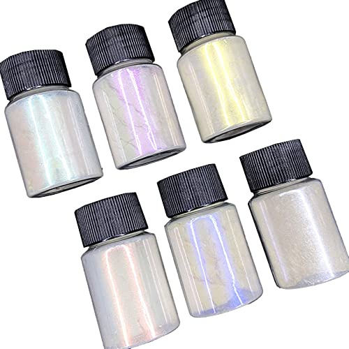 6 Box Perlglanz-Mica-Pulver, 6 Farben, Glimmer-Glitzer-Pigment-Pulver, Farbstoffherstellung, Seife, Farbmittel, 10 g, Kunsthandwerk Perlglanz-Pulver für Epoxidharz