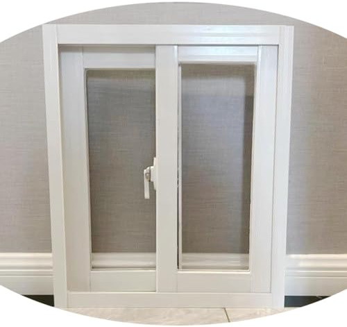 ZIUSFAC Fenêtre De Rechange De sous-Sol Blanc Fenêtre Coulissante Horizontale 35 55 75 100cm Fenêtre De sous-Sol pour Ventilation((WxH) 90x45cm/35x18)