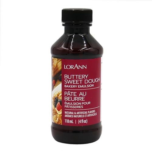 LorAnn Bakery Emulsion Buttery Sweet Dough Backemulsion Lebensmittelaroma Ideal zum Backen von Kuchen Keksen Plätzchen und für Füllungen wie Zuckerguss und Desserts - 118ml