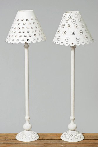 Tischlampe Lampe Fleur Eisen lackiert weiß Stückpreis