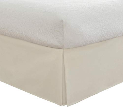 Lux Jupe de lit sur Mesure en Microfibre avec Longueur de Chute Classique de 35,6 cm, très Grand lit, Ivoire