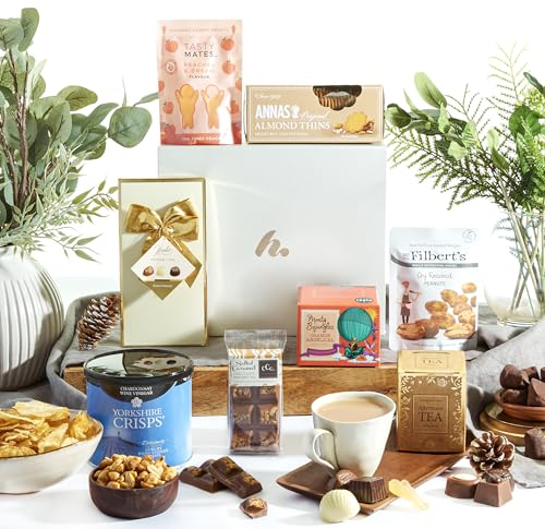 Ultimate Festive Treats Hamper - Christmas Hampers for Couples, Friends & Family - Alcohol Free Hamper - Indulgent Truffles, Artisan Biscuits, Tea & Savoury Snacks – Clearwater Hampers & Gourmet Gifts
