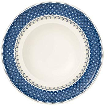 Villeroy & Boch Casale Blu Assiette creuse, 25 cm, Porcelaine Premium, Blanc/Bleu