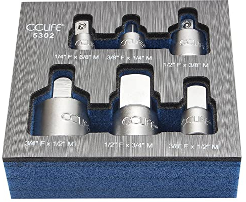 CCLIFE Adapter Zoll Stecknuss 1/4 auf 3/8, 3/8 auf 1/4, 3/8 auf 1/2, 1/2 auf 3/8, 1/2 auf 3/4, 3/4 auf 1/2
