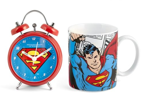 Home DC Comics Superman Set Tazza + Sveglia, Porcellana + Metallo, cc 360