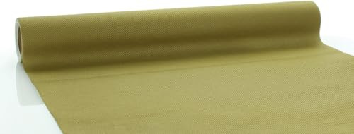 Sovie HOME Tischläufer in Gold (einseitig farbig) aus Linclass Airlaid, 40 cm x 4,80 m, 1 Stück, perforiert alle 30 cm, elegant, metallic, Einweg, Dekoration, Party, Buffet