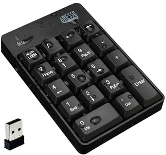 Adesso WKB-6010UB – Wireless Spill Resistant 18-Key Numeric Keypad | Spill Resistant, Number Pad