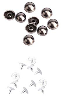WedDecor 8mm Round Dome Head Punk Studs Mushroom Rivets with Back Pins for Dog Collars, Bags, Leathercraft, Goth Clothing, Scrapbooking, DIY Projects, Gunmetal, 100pcs