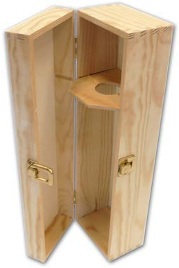 IMBALLAGGI ALIMENTARI PZ 1 Cassetta Porta Champagne (1 Bottiglia) Scatola in Legno di Pino Naturale CM 12 X 13 Alta CM 38 PORTABOTTIGLIE