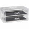 Vetrineinrete® Organizer portatrucchi con 2 cassetti e piano d’appoggio make up rossetto smalto organizzatore cosmetici espositore trasparente porta trucchi 19 x 9 x 10 cm 10252 D96