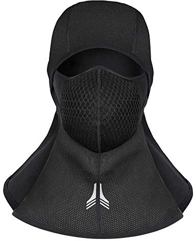 MOZOWO Sturmhaube Gesichtsmaske, Winddicht, wasserdicht, atmungsaktiv, für Ski, Snowboard, Wandern, Vollgesichtsmaske für Radsport, Motorrad-Helm & Winter, für Damen und Herren, mit Reißverschluss