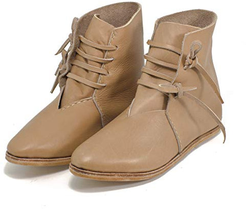Vehi Mercatus Mittelalter Schuhe geschnürt doppelt besohlt Naturbraun Gr. 37