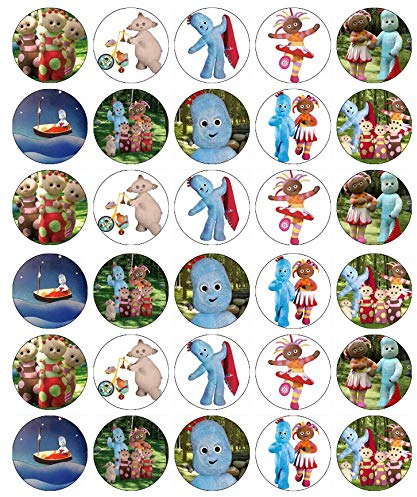 30 In The Night Garden Cupcake Toppers Edible Wafer Paper Fairy Cake Toppers Birthday Cakes