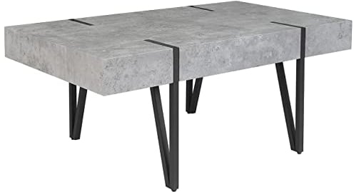 Beliani Tavolino da Caffè Moderno Effetto Cemento Gambe in Metallo 100 x 60 cm