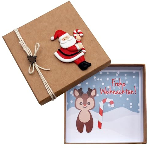ZauberDeko Geldgeschenk Verpackung Weihnachten Xmas Rentier Nikolaus Zuckerstange Natur Geschenk