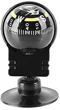 Fliyeong - Bussola sferica con ventosa, mini bussola per auto, idea per amici, creativi e utili