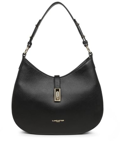 LANCASTER Sac porté épaule en cuir ref_50238 Noir 32 * 30 * 8