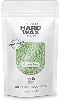 Rio Stripless Hard Wax Beads - Green Tea 750g - Vegan Stripless Hair Removal, Painless Full Body Waxing, Brazilian, Bikini Line, Face, Legs, Coarse Hair Formula, Depilatory Wax Pellets No Strip Needed