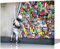 Banksy Leinwandbild hinter dem Vorhang, Poster, Graffiti-Wandkunst, bunte Wanddekoration, Banksy-Wandkunst, Pop-Art, Graffiti-Dekor, gerahmte Straße, Schlafzimmer, Dekoration (30.5 cm Hx45.7 cm)