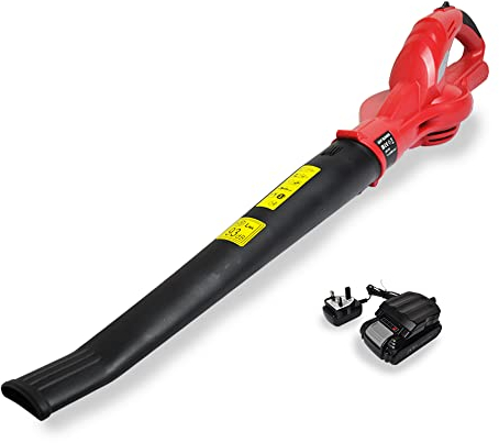 RocwooD Cordless Leaf Air Blower 20V Garden Dust Hand Held Powerful Leaves Lawn Garage Sweeper Lightweight Debris Deck Patio Electric Battery And Charger