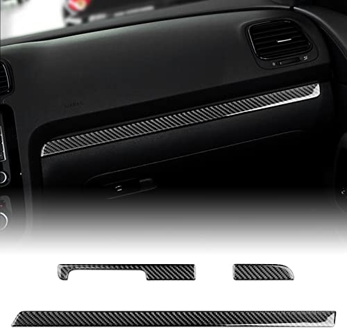 KUNGKIC Kohlefaser Mittelkonsole Armaturenbrettverkleidung Dekorative Aufkleber Auto Innenraum Zubehör Kompatibel mit Volkswagen Scirocco 2009 2010 2011 2012 2013 2014 Dashboard Trim