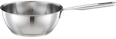 Fiskars Sauteuse, Ø 20 cm/ 2 L, Poêle non revêtue, Convient pour toutes les Cuisinières, Inox recyclé, All Steel, Argenté, 1064748
