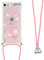 Handykette Handyhülle für iPod Touch 5/6 / 7 Hülle,Glitzer Quicksand kreatives Fließende Flüssigkeit schwimmt Silikon Case mit Umhängeband Handykordel Band Kette für iPod Touch 5,GS Pink Star