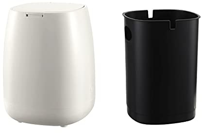 Poubelle Poubelle de poubelle avec couvercle Poubelle à push de type push avec couvercle en plastique poubelle for le salon familial Cuisine Office 10L / 2.6 Poubelle de Cuisine ( Color : Bianco )