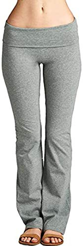 Yoga Flare Hose Damen Stretch Yoga Leggings Fitness Laufen volle Länge Sport Active Hose Übergröße Yoga Hose Tall, grau, 34