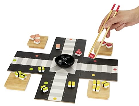 balvi Brettspiel Ludoshi Originelles klassisches Spiel im Sushi-Design Holz/Bambus