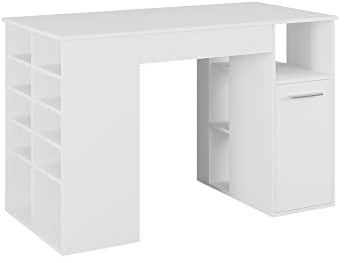 Vicco Schreibtisch Victoria, Arbeitstisch für das Büro, Weiß, 135.2 x 68 cm