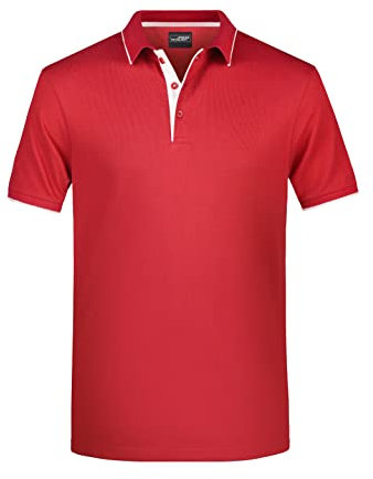 James & Nicholson Herrenpolo Multi Stripe - Klassisches Polo mit Kontraststreifen | Farbe: red/white | Grösse: XXL