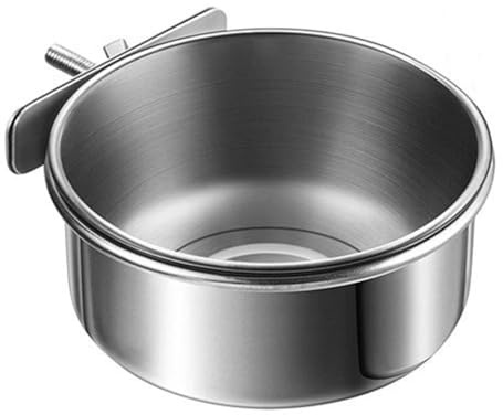 Papageienfutter-Wassernäpfe, Edelstahlkäfig, Papageien-Futterstation mit Klemmhalter für Sittiche, Papageien, Aras, Nymphensittiche