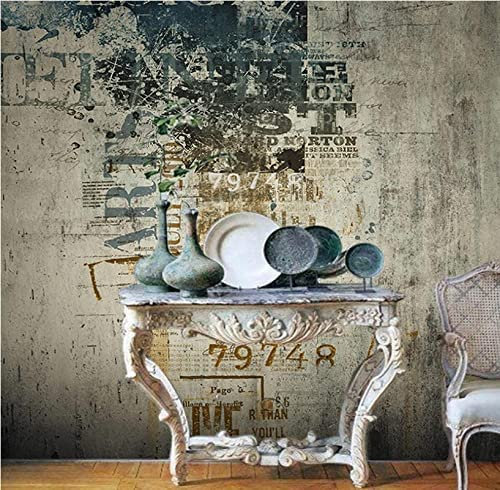 Papier Peint Mural 3D Rétro Graffiti Style Industriel Nostalgique Minable Papier Peint Pour Salon Et Chambre À Coucher Peintures Murales Maison Décoration Murale Pho 140 (largeur) x 70 (hauteur) cm