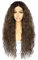 Sapphirewigs Lockige Lace Front Perücke Dunkelbraun Synthetische Perücken für Frauen 13x3 Tägliche Tragen Party Weihnachten Halloween Hitzebeständige 26 inch