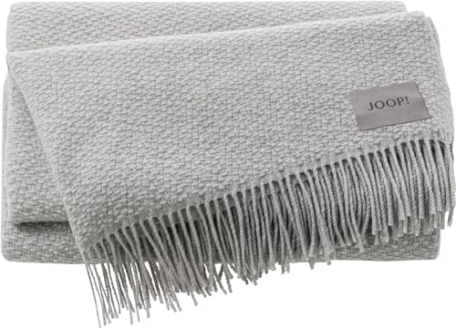 Joop! Plaid Fine - Woven Wolle/Kaschmir Silber Größe 130x190 cm