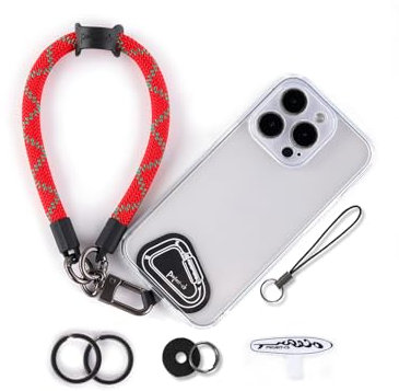 project-cb Correa Muñeca Movil 1,Enganche Móvil Colgar 2,Pulsera para Movil,Accesorios Móvil Colgante,Cinta para Movil,Cadena Movil(Rojo Festivo, 30cm)