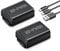 Powerextra NP-FW50 Replacement Battery 2-Pack 1500mAh with Direct Type-C Charging for Sony ZV-E10, A7S II, A7S, A7R II, A7R, A7 II, Alpha A6500 A6400 A6300 A6000 A5100 A5000, RX10 II III IV Cameras