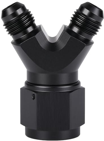 Podavelle 10AN Buchse auf Dual 6AN 6AN männlich Y-Block Fitting Splitter Adapter Union Aluminium Schwarz