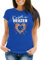 MoonWorks® Damen T-Shirt Fasching Karneval Konfetti im Herzen Kostüm-Ersatz Verkleidung Funshirt Frauen blau XXL