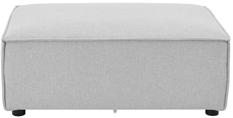 Juskys Ottomane Domas - modulares Sofa in Stoff Hellgrau - Wohnzimmer Couch - Modulsofa 130 kg belastbar - Sofagarnitur Wohnlandschaft