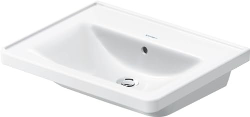 Duravit D-Neo Air wastafel met Overloop zonder kraangat 60x48x16,5cm wit hoogglans WonderGliss