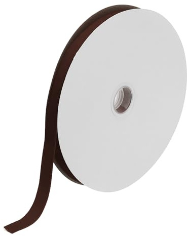 QUARKZMAN 22 Meter Samtband, 1.5cm Weihnachten Velvet Ribbon für Sträuße, DIY Basteln, Geschenkverpackung, Hochzeit Party (Braun)