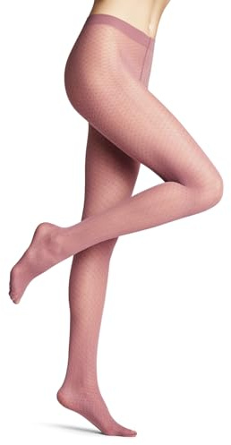 FALKE Damen Strumpfhose Lullaby 20 DEN W Ti transparent gemustert 1 Stück, Rosa Roan Rouge 8936, S
