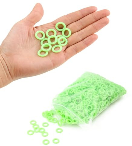 Rockreyoa Zeltpfähle Ring Silikon Unterlegscheibe Camping Nagel Nachtsicht leuchtender Ring O-Ringe Glow In The Dark Ring Stake Fluoreszierende Ring für Camping Zelt Pegs Zubehör 50 Stück