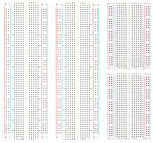 ELEGOO 4 Piezas Breadboard Placa Prototipo Sin Soldaduras con 830 Puntos y 400 Puntos, 2pcs Breadboard de 830 Puntos y 2pcs de 400 Puntos Realizado en PCB de Conexión para Arduino UNO R3 Mega Nano