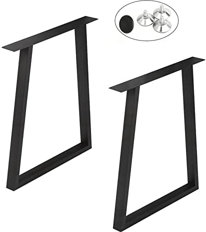 28 Zoll Schwarze Trapez-Tischbeine, robuste Schreibtischbeine, Esstischbeine, quadratische Rohr-Schreibtischbeine, DIY-Möbelbeine für Esstisch, Couchtisch, Computertisch