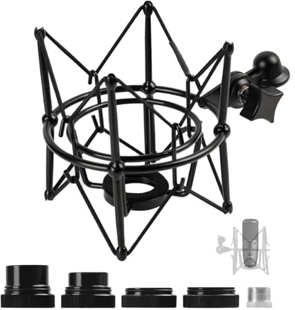 ZibugZag Microphone Shock Mount, Condenser Mic Holder Stand for AT2020 MXL 770 MXL 990 Neumann U8/U87Ai Samson G Track Pro Rode Procaster NT1-A NT2-A and More