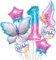 VIKY® Schmetterlinge Deko 1 Geburtstag Mädchen, Luftballon 1. Geburtstag, Geburtstagsdeko 1 Jahr Schmetterling Luftballon Deko Kindergeburtstag, 1 Geburtstag Mädchen Deko, Deko 1. Geburtstag Mädchen